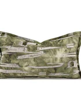 现简约酒店样代板间抱枕字十褶U皮靠包XBU轻奢沙发客P厅靠垫方枕