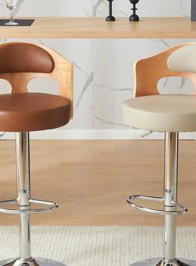酒吧台椅升降家高脚凳吧台凳吧高实脚椅轻奢酒用吧椅简DSH约靠背