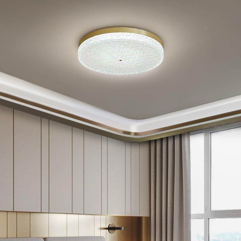 卧室吸顶灯圆形款全铜轻新代奢现简约后现代房间阳厨房FGI创台意