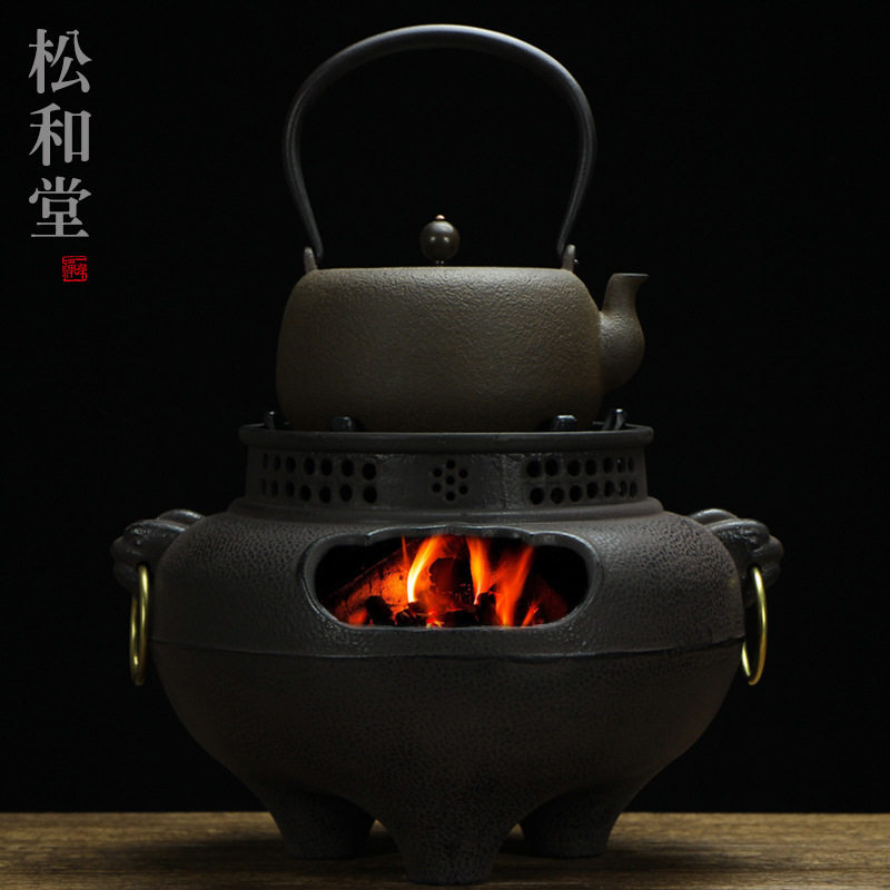 日式铸铁炭炉煮茶取暖两用