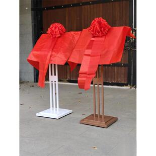 开业ZDU花牌架剪彩开张仪庆典活动球红揭布牌匾支式架揭幕牌展示