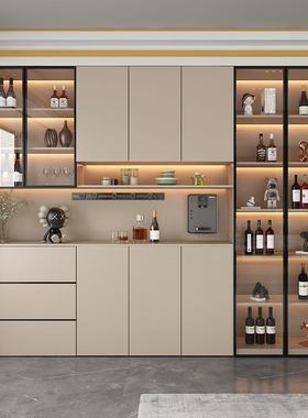USZ多实餐边柜墙玄关柜靠功能一体柜厨房餐厅木简约现代加高酒柜
