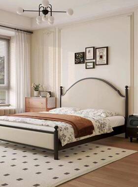 1.JPO8米法软包主床实床卧室1.5式中古风婚床高箱床软包设计木原