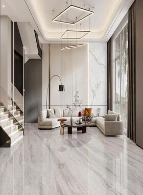 x亮面超白胚腊灰瓷砖75希01XSS500大石理地砖客厅墙砖别墅防滑地