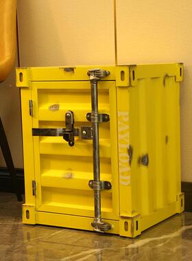 复古艺集装箱柜箱子摆件居软装饰酒UAJ柜储物柜创意铁邮筒信家模