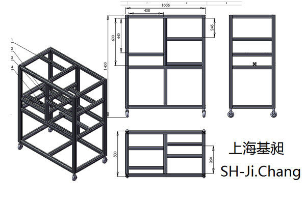 流水线框架图 各种规格型号框架型材 订做铝型材框架 铝型材罩子