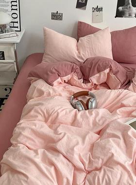 A宿类超软糯婴24792儿棉水洗床床睡单被套四件套可裸学生舍三件套笠式4