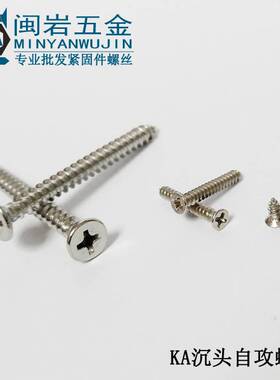 铁镀镍KA2.5/2.6/2.8*4-20mm沉头十字自攻  精密小螺丝  平头尖角