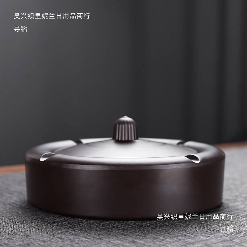 中式烟灰缸创意个性潮流多功能家用客厅大号电木烟缸带盖防风