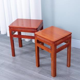 全实木加固面凳家用凳可重叠板凳古桌OUC筝凳饭凳胡桃色凳馆方凳