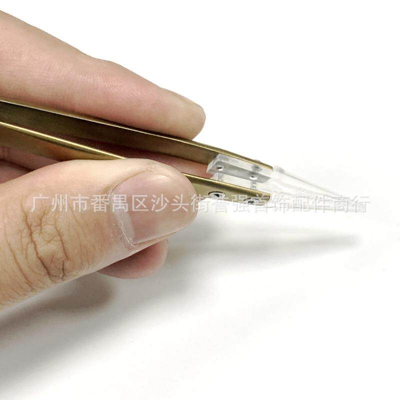 无色差宝石镊子透钻石夹彩宝照夹持具高明胶头拍带槽无色差宝不易