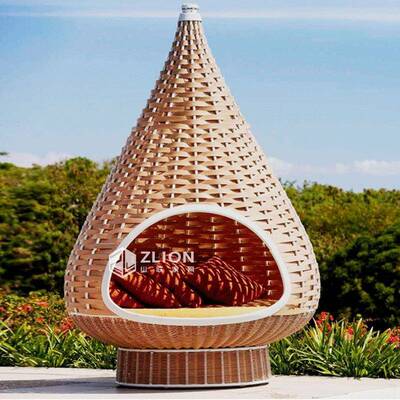 户外网打卡IYX桌民藤编心型宿鸟巢景区室外拍照道具爱心户红外椅