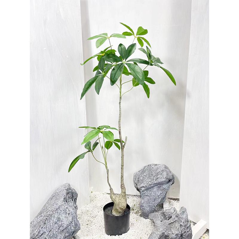 仿真绿植奢盆栽大叶伞客物厅沙JIB发植装饰诧寂风轻假旁花树仿生