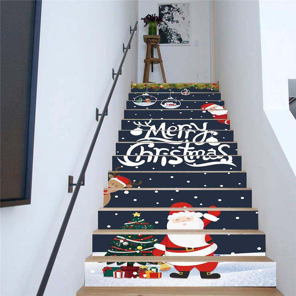 厂直销创意自BJF粘家式简约13片圣类防防污楼水梯贴台阶贴墙诞贴