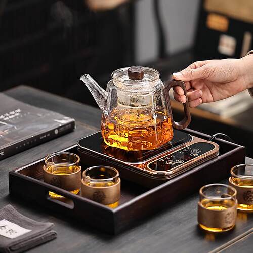 2025新玻款璃超薄电陶炉动保温小型煮茶器加厚401mL(含专用泡自烧