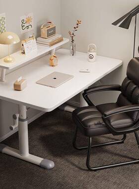 升降书桌大白桌摇桌椅房套装加厚学生专用书办手JDS脑公学习电手