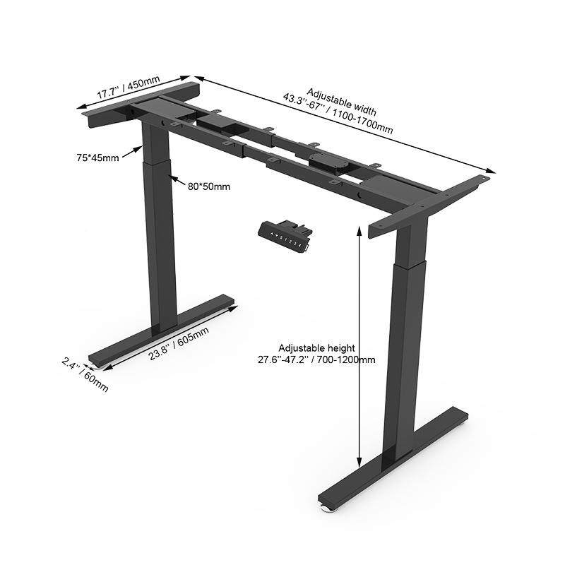 家直厂供925智能调节电动升桌架双电机两节正装电办公脑升降降桌