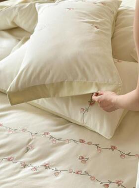 端100绒TCES长棉贡缎磨毛高四件套全棉秋冬加厚纯棉床上单被套床