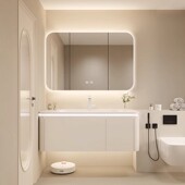 沭之岸陶瓷一体盆浴室柜组合可丽耐一体盆洗脸洗手盆柜洗漱台定制