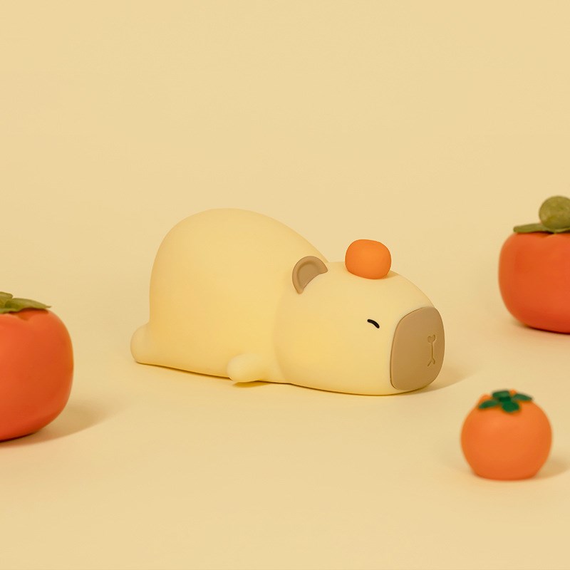 卡皮巴拉小夜灯卧室睡眠宿舍拍拍伴睡床头灯儿童充电桌面氛围台灯