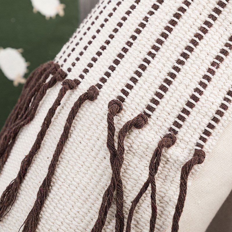 现代简约小清新流苏刺绣抱枕靠垫办公椅客厅沙发民宿抱枕样板间