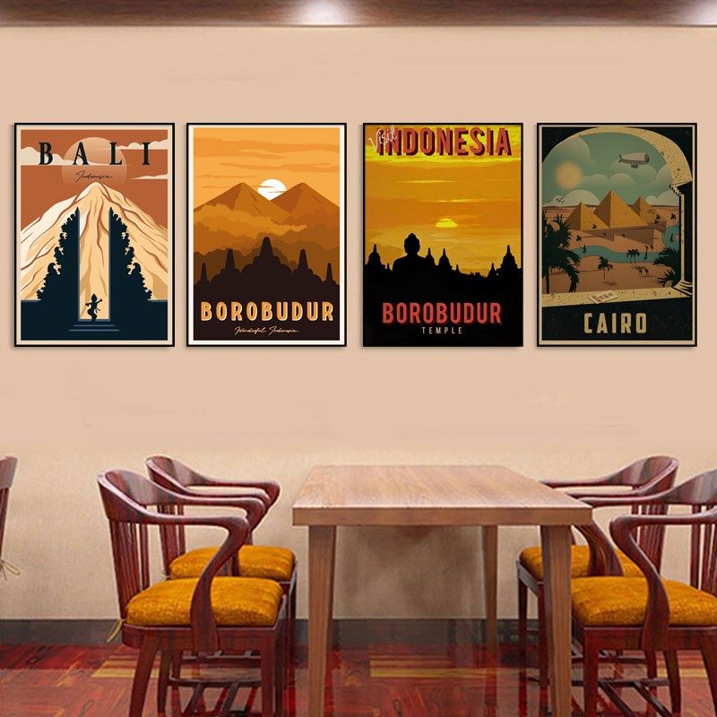 东南亚艺术风格装饰画泰国民族风景餐厅卧室客厅民宿挂画墙面壁画
