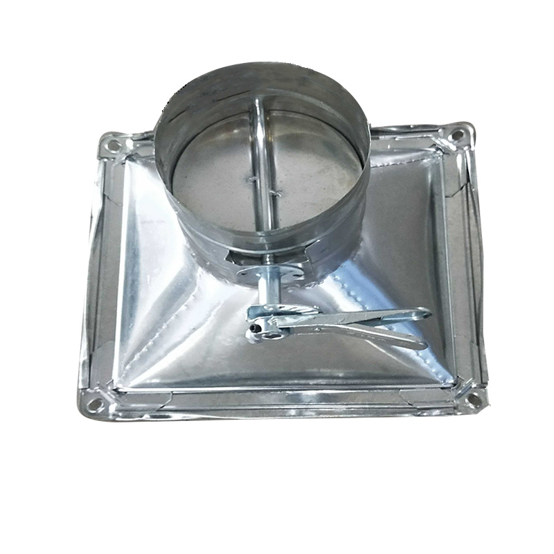 风管镀锌螺旋铁皮排烟通风二合一接头方变圆风机一体转换烟管管道