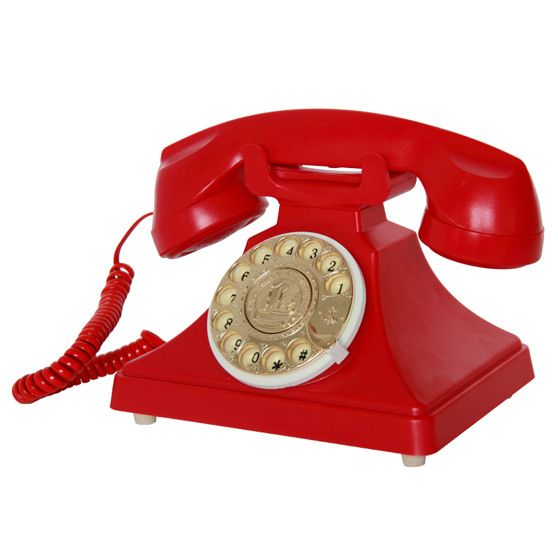 新品欧式仿古复古老式转盘式拨号酒店家用无线插卡座机电话机