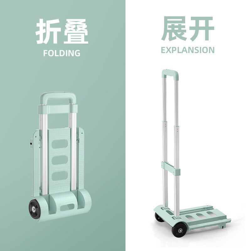 取快递小拉车折叠家用拉货搬运拖车购物买菜手推车行李拉杆车