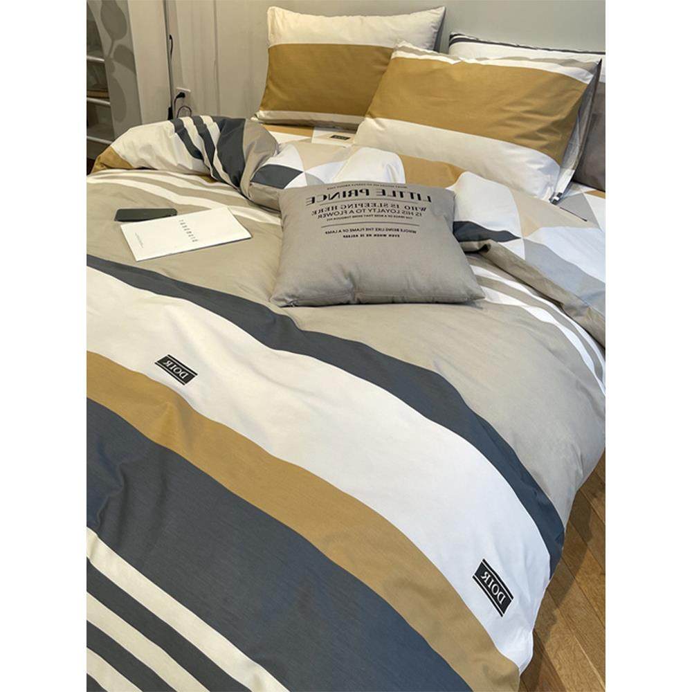 四件套100纯棉被套床单床品套件被罩床笠三件套床上用品4简约斜纹,电子元器件市场,其它元器件,淘宝优惠券,粉丝福利购,淘宝优惠卷