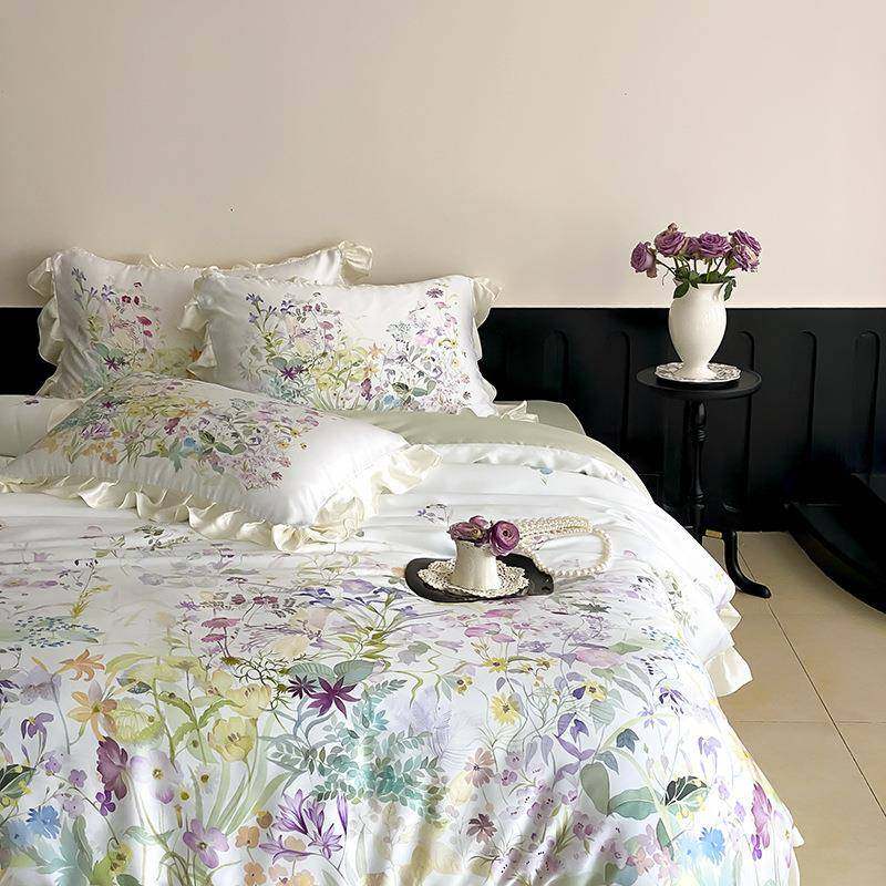 法式田园风天丝床单四件套夏季冰丝凉感被套超柔印花裸睡床上用品,鲜花速递/花卉仿真/绿植园艺,割草机/草坪机,淘宝优惠券,粉丝福利购,淘宝优惠卷