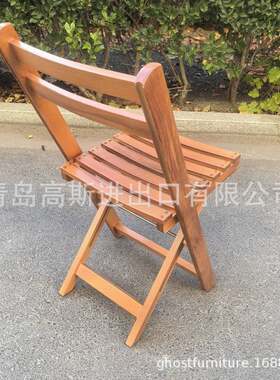 出口欧式户外木制花园折叠椅子美式便携实木可折叠餐椅休闲椅凳子