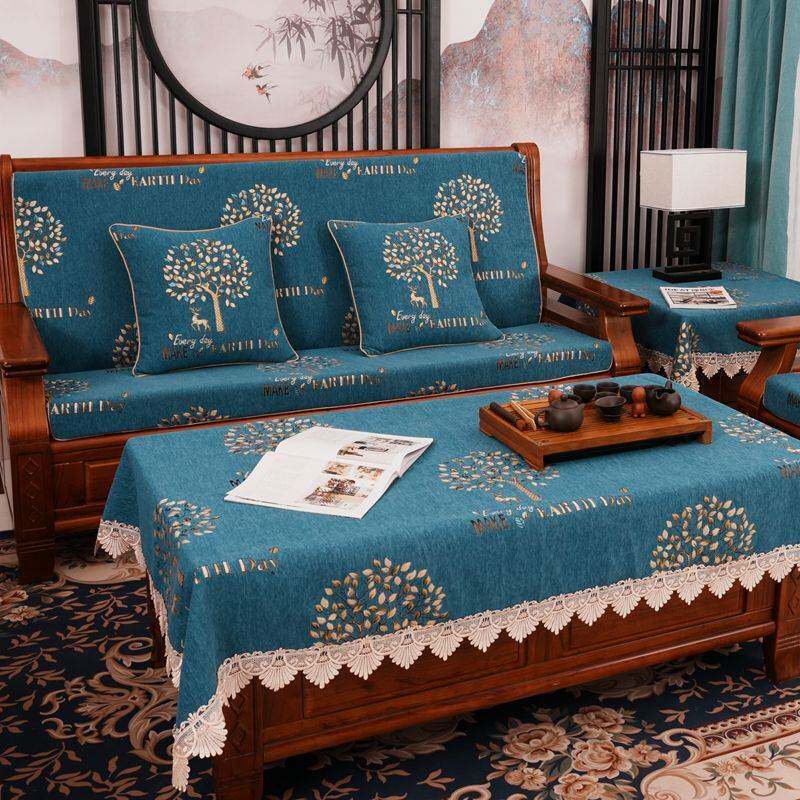 沙发坐垫木沙发垫带靠背质防滑硬垫老式中式实木头靠垫一体