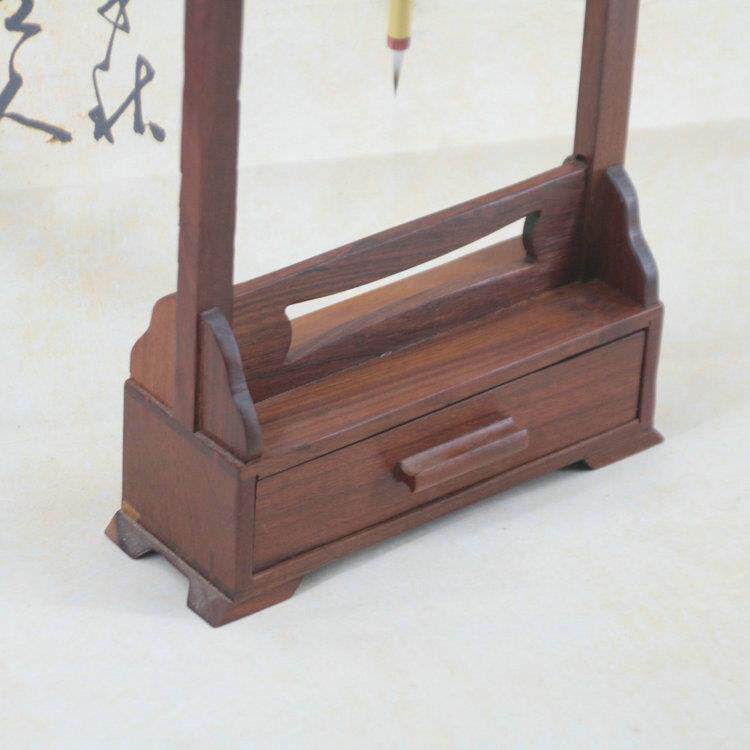 梨花木笔挂木文房四品宝用毛笔PNO笔架酸枝笔挂