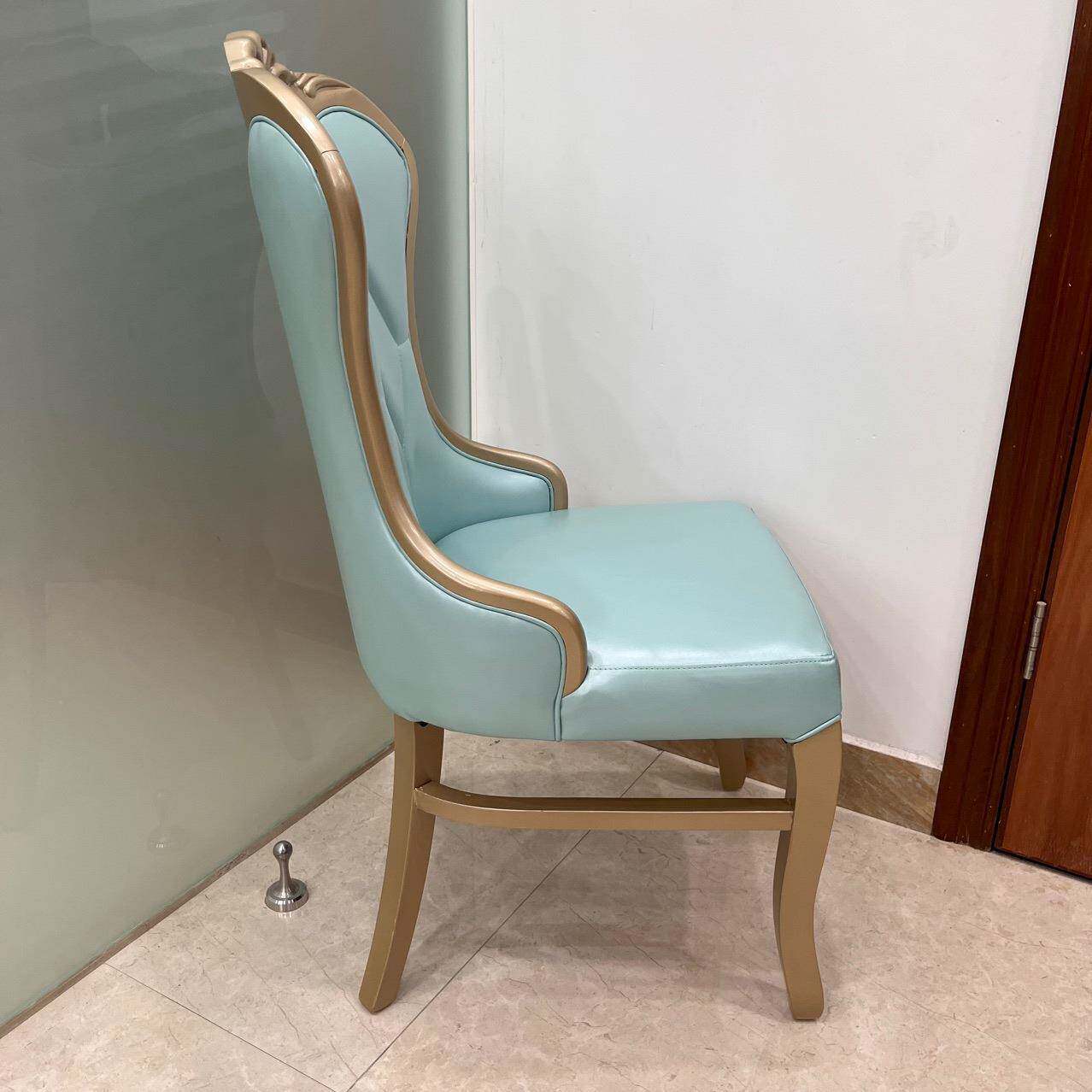 韩式简约USQ家靠用皮革软包金谈餐椅洽背椅子商用色餐厅酒店宴会