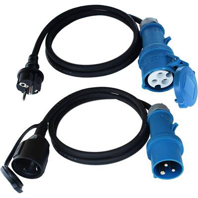 IP44防水CEE一转三 插头房车配件CEE 三通延长线户外露营工业插头