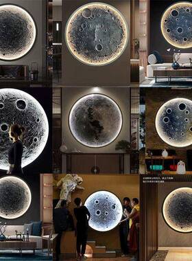 球壁灯户外水别墅庭院花园外墙装53695饰月客厅餐厅网防店红浮雕