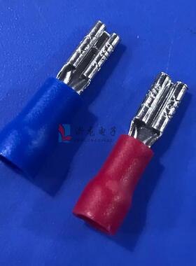 DD2-1100母SZV预绝缘冷压端头母接F线端子插簧蓝色护套100只/包