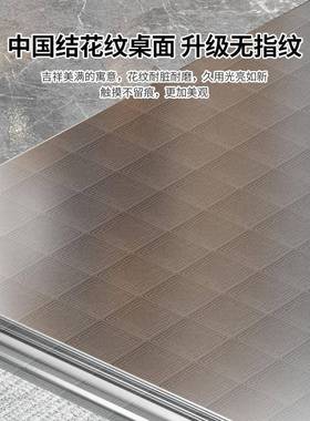 双层不锈钢可折叠桌简易吃圆饭台家用商桌用正形圆EYX形方方桌餐