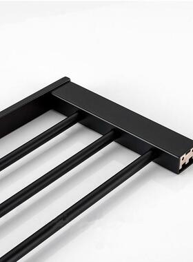 出德4国黑色RNQ毛巾口卫生间30不锈钢方形烤漆浴巾架浴室毛架巾杆