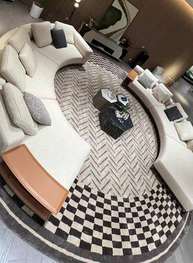 意别式简沙发布雷拉形半圆形大平层空极中墅组合OUS现弧代