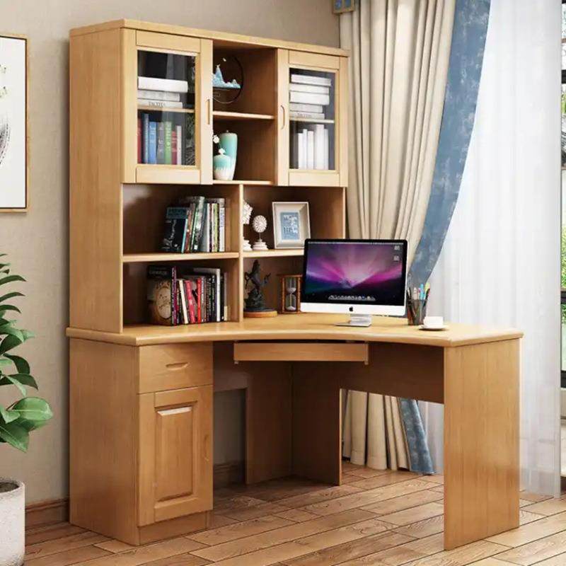 实木转角书书架组简约家用学合生童写字桌书柜一LFS桌体电脑儿台