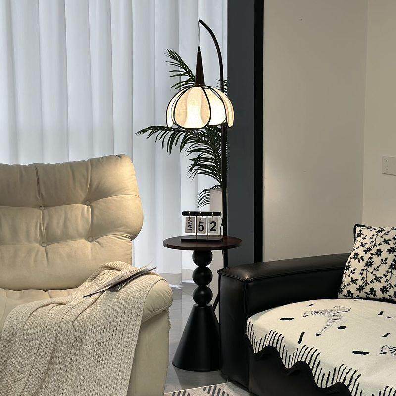 中古风厅边几落地卧灯客沙发旁复古茶几床头室柜台灯置物架757一