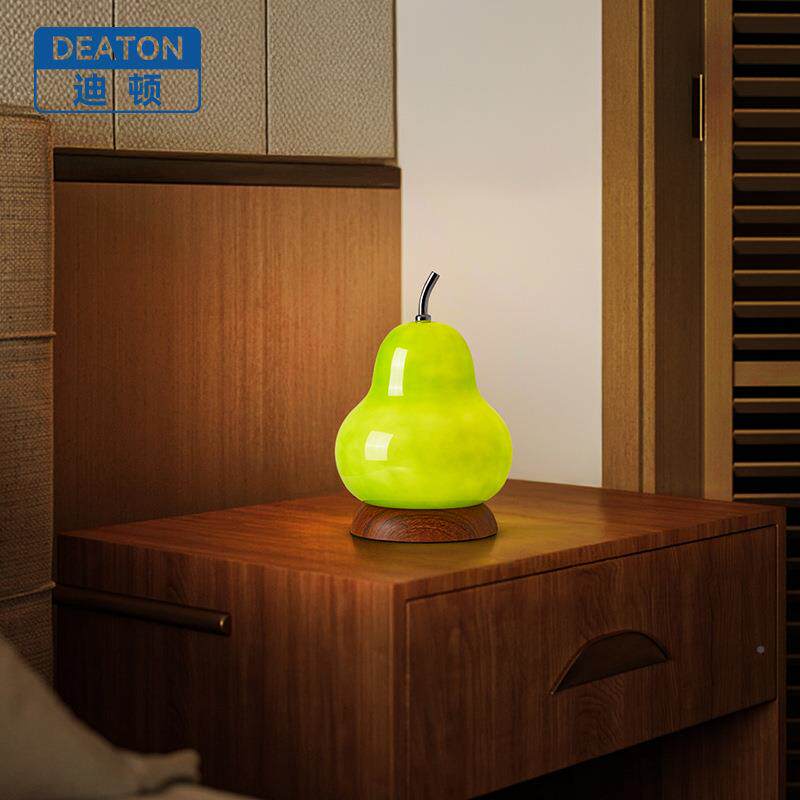 中古式奶油风梨子卧室床护头法眼台灯充电式围触摸氛小夜灯XNZ葫