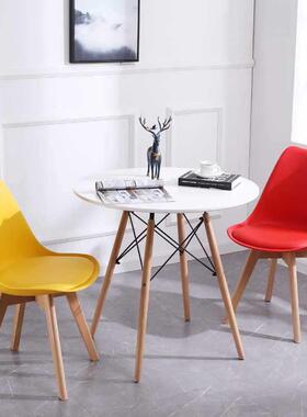 软包成人办公椅实户木餐椅网简约外休闲洽XUZ谈靠红背伊姆斯时椅