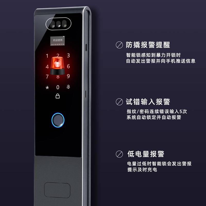 双面智能指纹密码锁人脸识别家用防盗门入户大门别墅门全自动锁