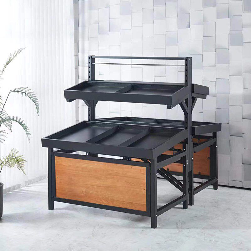 超市生鲜店水果货架子蔬菜展示架商用单双层堆头促销台干果中岛柜