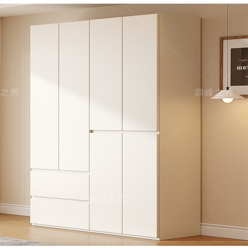 奶油风衣柜家用卧室简易衣柜出租房儿童衣柜小户型省空间成品衣橱