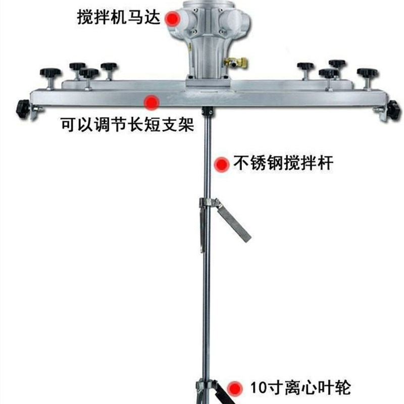 防爆型1T油漆涂料横板式工业化工 气动搅拌机动分散器IBC吨桶
