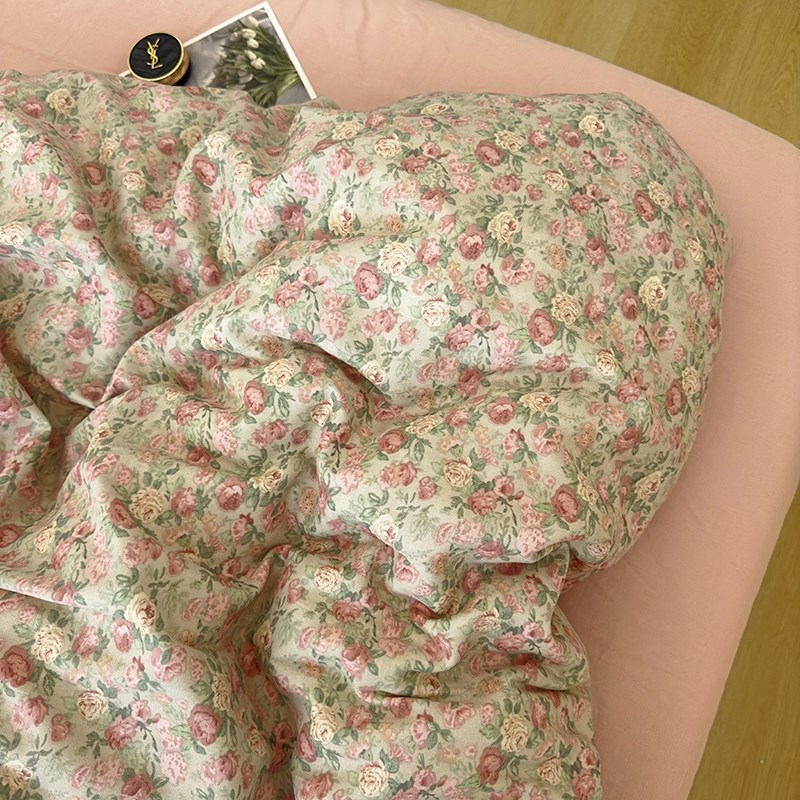 茶野 A类亲肤柔软全棉有氧双层纱单件被套清新学生宿舍单双人被罩